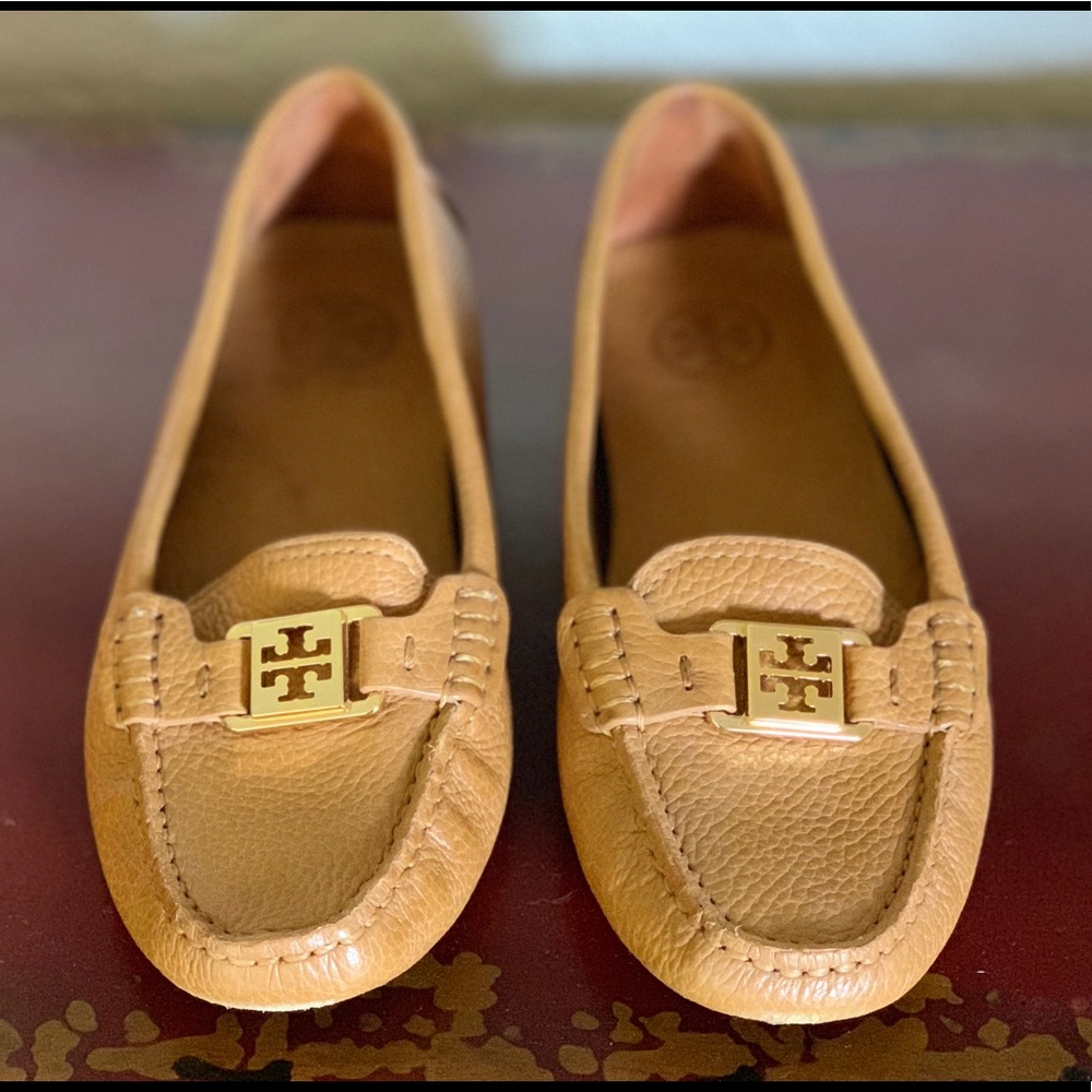 Tory Burch Kendrick Tumbled Leather Driver Loafers
